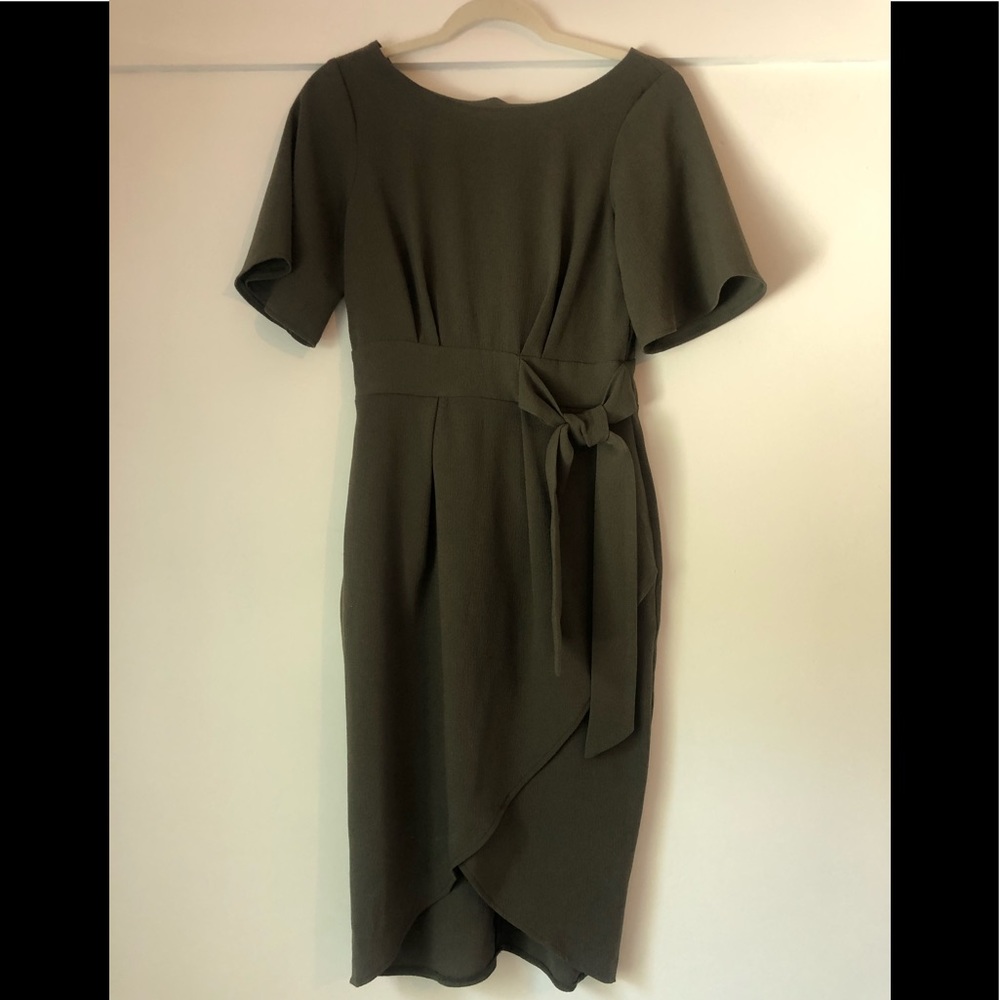 Great olive green dress for work